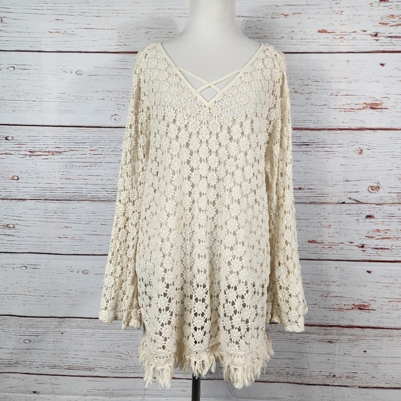 GYPSY JUNKIES Crochet Top Cover-Up (S/M) - Picture 2 of 7